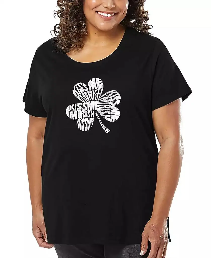 LA Pop Art Plus Size Kiss Me I'm Irish Word Art T-Shirt