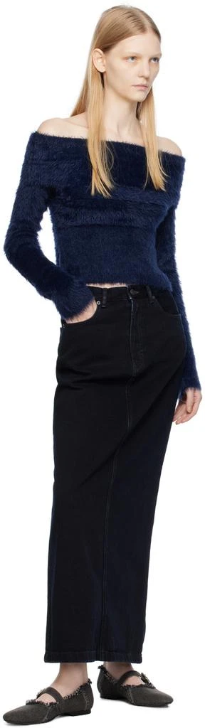 Acne Studios Navy Off Shoulder Sweater 4