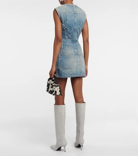 Acne Studios Distressed denim minidress 3