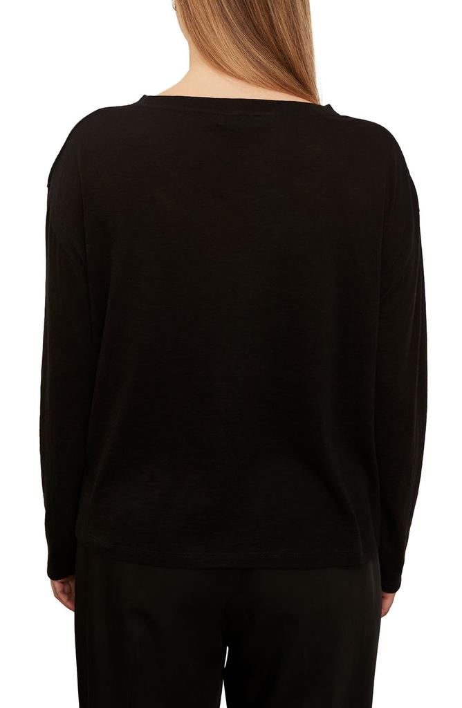 Vince Boxy Long Sleeve Cotton Crewneck Top