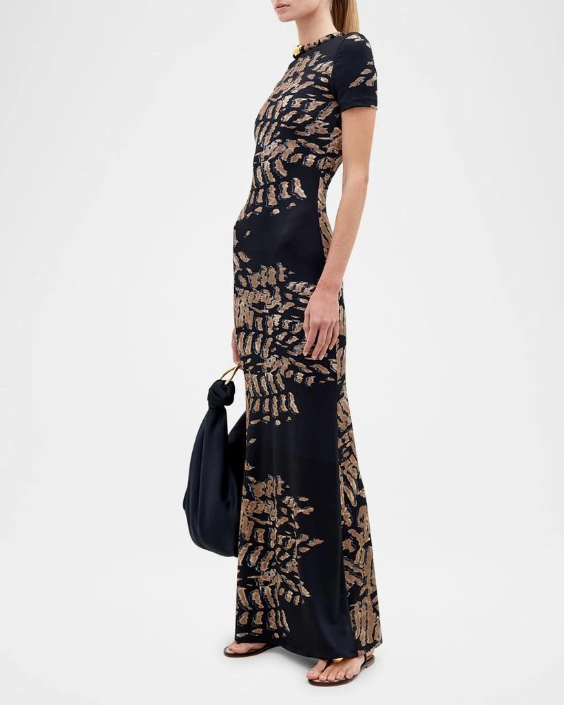 Silvia Tcherassi Yara Tubular-Neck Short-Sleeve Maxi Dress 2