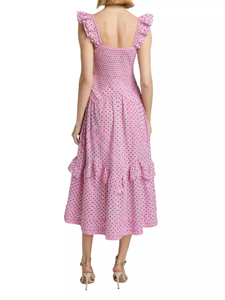 LOVESHACKFANCY Fringe Bow Cotton Clip Brin Dress 5