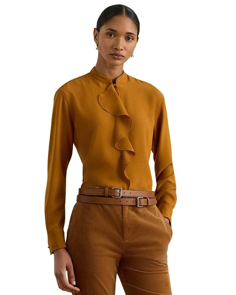 Ralph Lauren Ruffle Trimmed Georgette Tunic 1