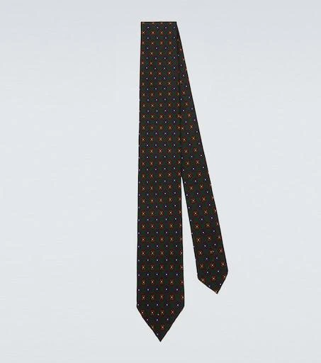 Rubinacci Floral silk jacquard tie