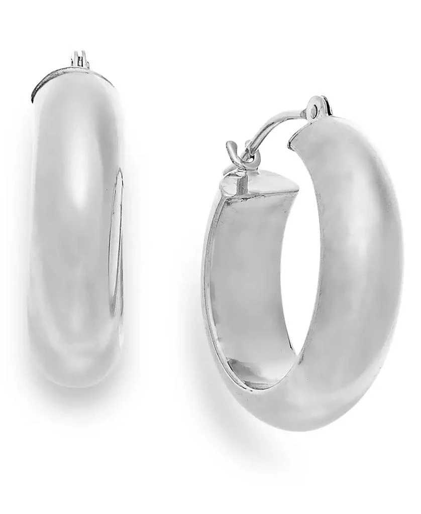 Macy's Wide Hoop Earrings in 10k White Gold JEWELRY Free