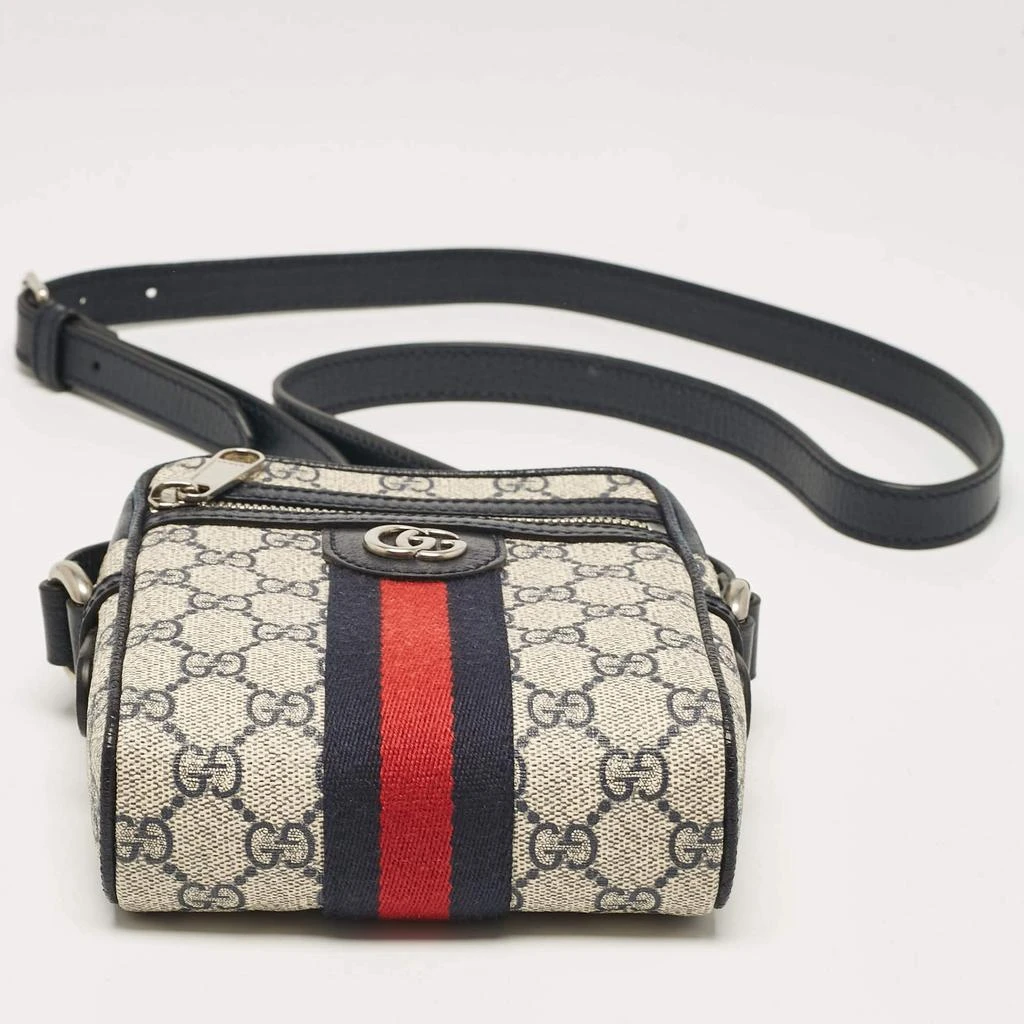 Gucci Gucci Beige/Navy Blue GG Supreme Canvas and Leather Ophidia Shoulder Bag 6