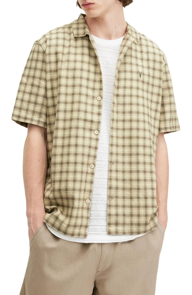 ALL SAINTS Zeke Plaid Cotton Button-Up Shirt 4