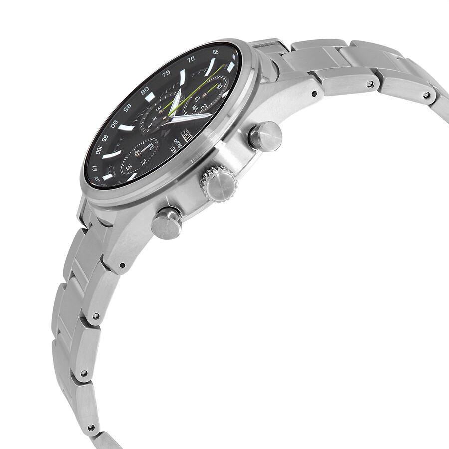 Seiko Dress Chronograph Quartz Black Dial Men's Watch SSB419P1