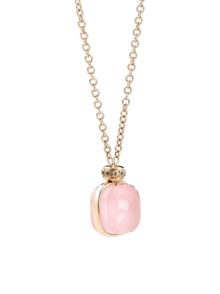 Pomellato Nudo Classic 18K Rose Gold, Quartz, Chalcedony & Diamond Necklace 1