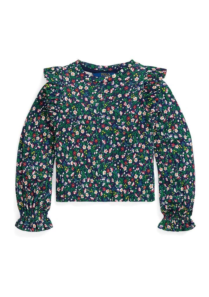 Ralph Lauren Girls 2-6x Floral Ruffled Cotton Modal Top