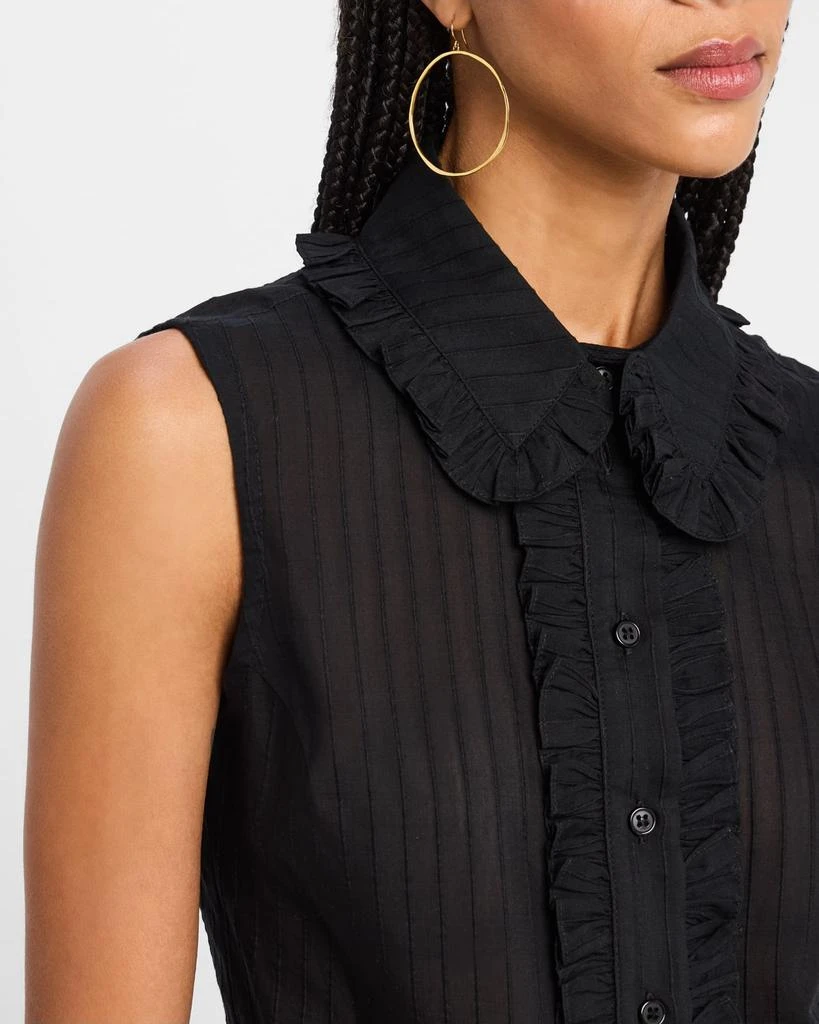 Smythe Sleeveless Ruffle-Trim Shirt 5
