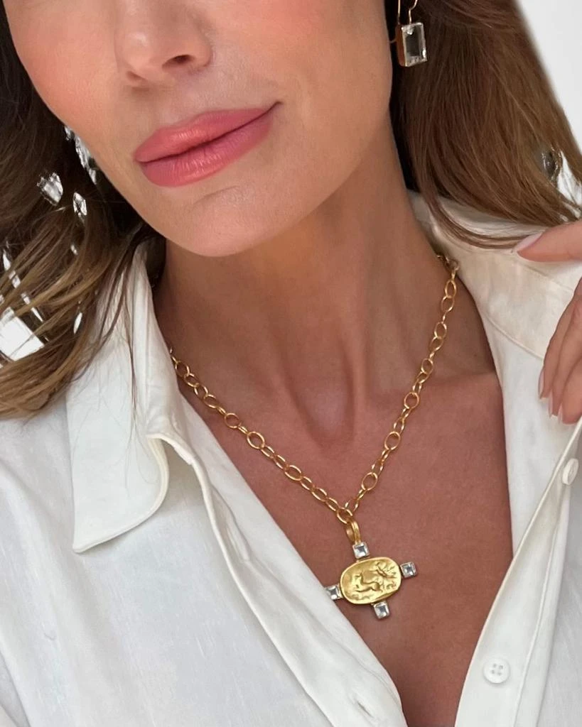 Dina Mackney Chariot and White Topaz Pendant Necklace 3