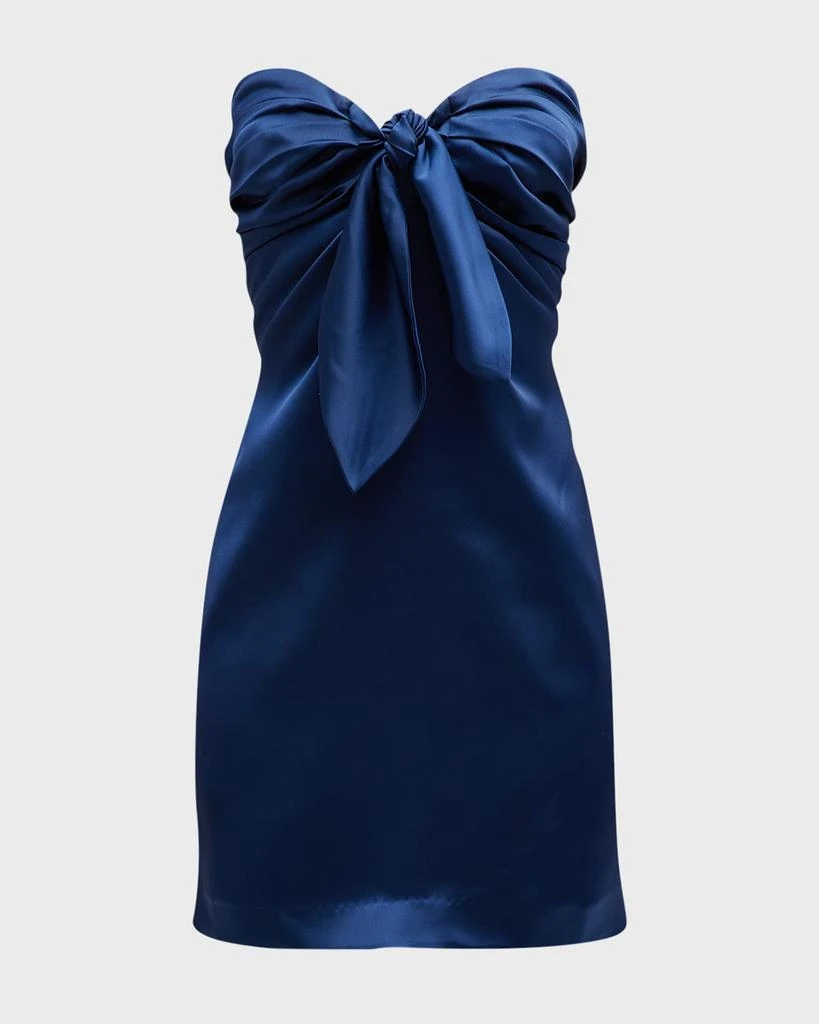 Ramy Brook Orion Strapless Tie-Front Satin Mini Dress 1