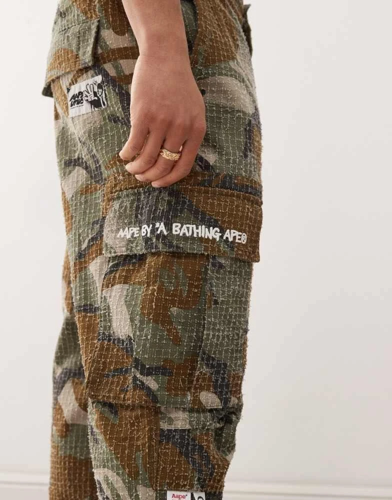AAPE Aape by A Bathing Ape loose fit camo cargo trousers 5