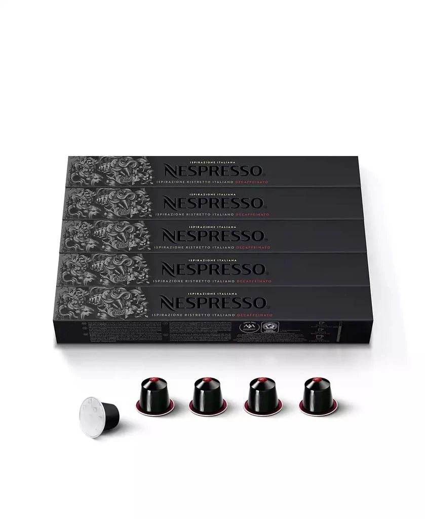 Nespresso Capsules OriginalLine, Ristretto Decaffeinato, Dark Roast Espresso Coffee, 50-Count Espresso Pods 1