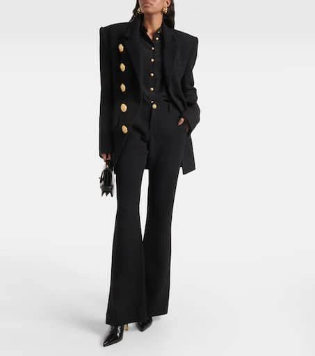 Balmain Virgin wool crêpe bootcut pants 2
