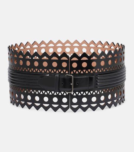 ベルト Alaia Belts ALAÏA BLACK DOUBLE LARGE BELT IN CALFSKIN |ALAÏA US
