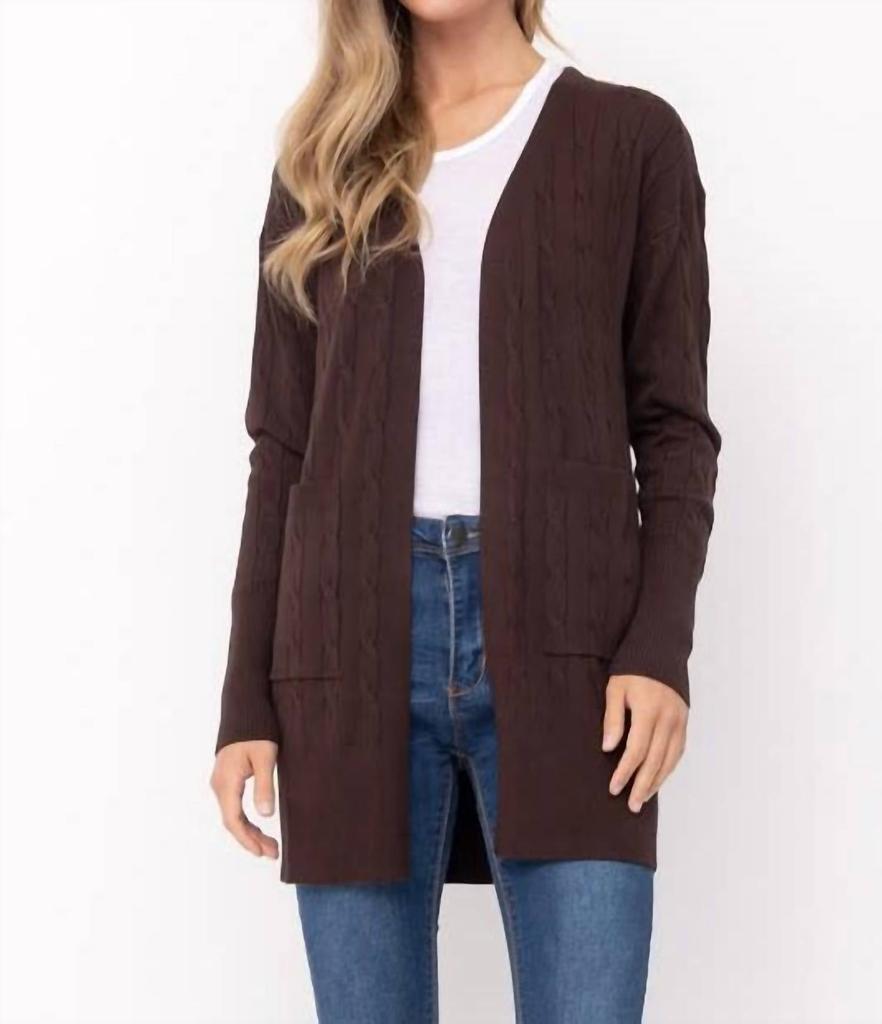 CIELO Cielo - Cable Knit Open Front Cardigan