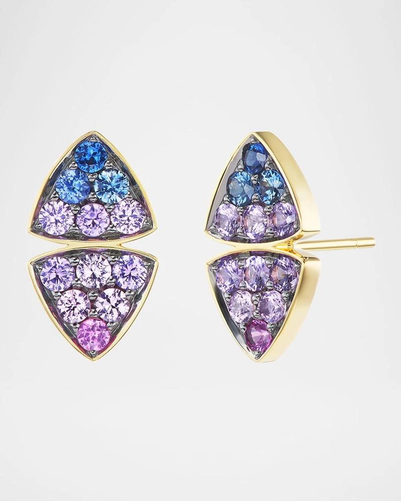 Emily P. Wheeler Candy Sky 18K Yellow Gold Multi-Color Sapphire Stud Earrings 1