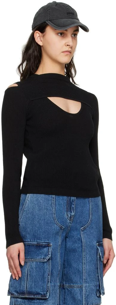 Juun.J Black Slit Sweater 4