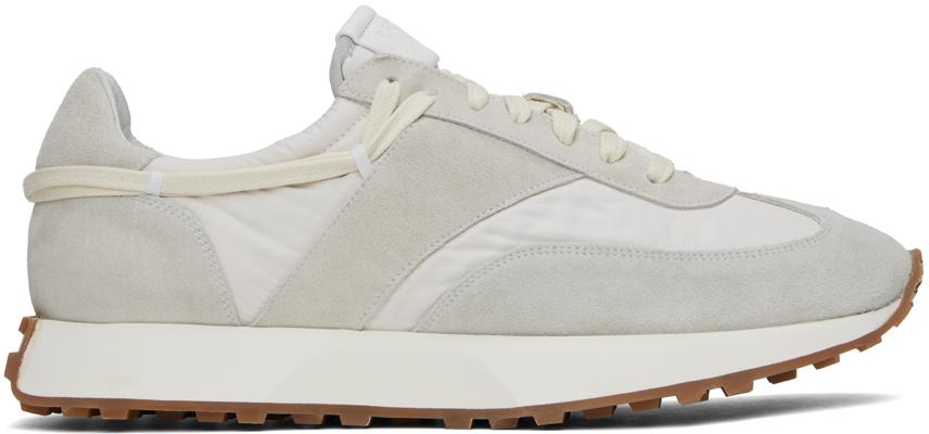 スニーカー Rhecess Low Sneakers - Rhude - Leather - White/Green Rhude Men's Rhecess Distressed Leather White / Green Low Top