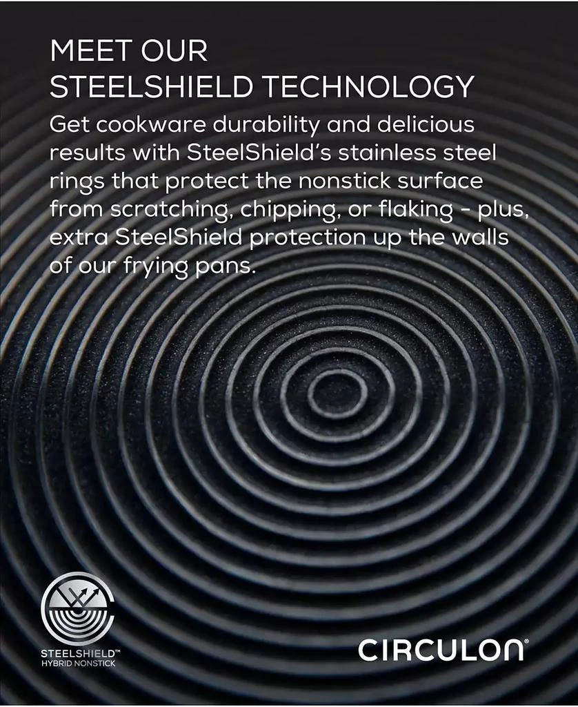 Circulon SteelShield C-Series Tri-Ply Clad Nonstick Frying Pan Set, 2-Piece, Silver 6