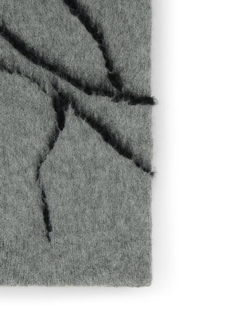 Shop Dries Van Noten 'Mouton' Grey Alpaca Blend Scarf on Sale at