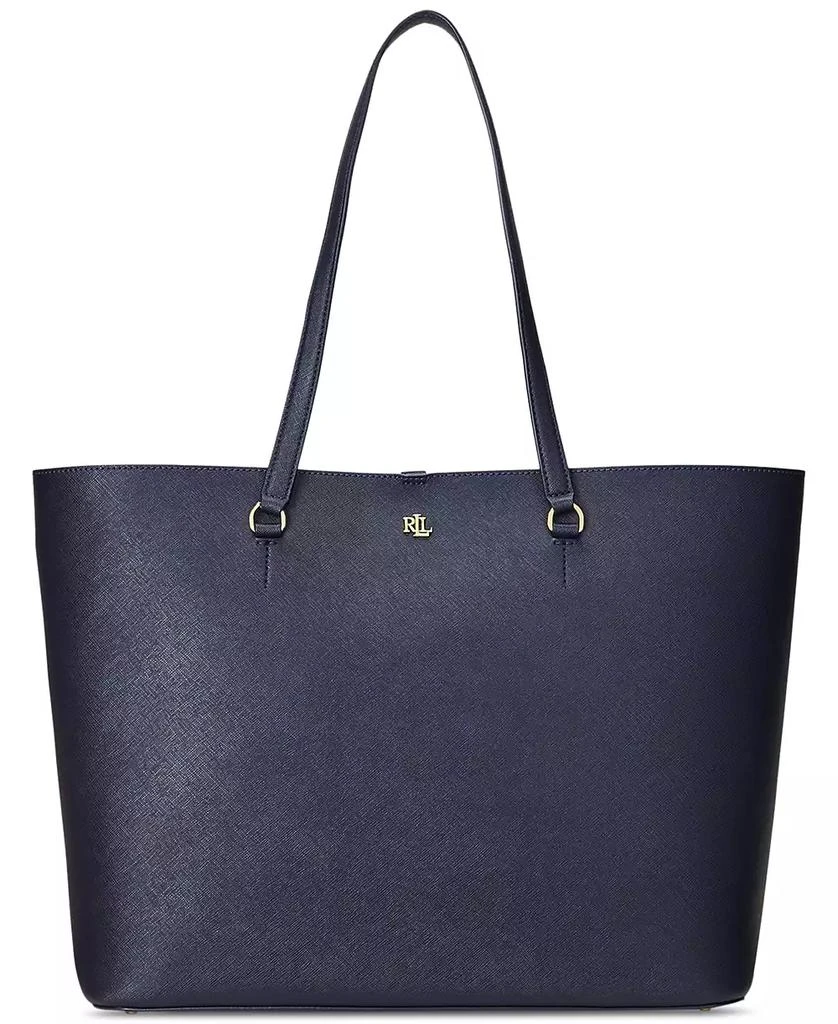 Ralph Lauren Karly Crosshatch Leather Large Tote 1