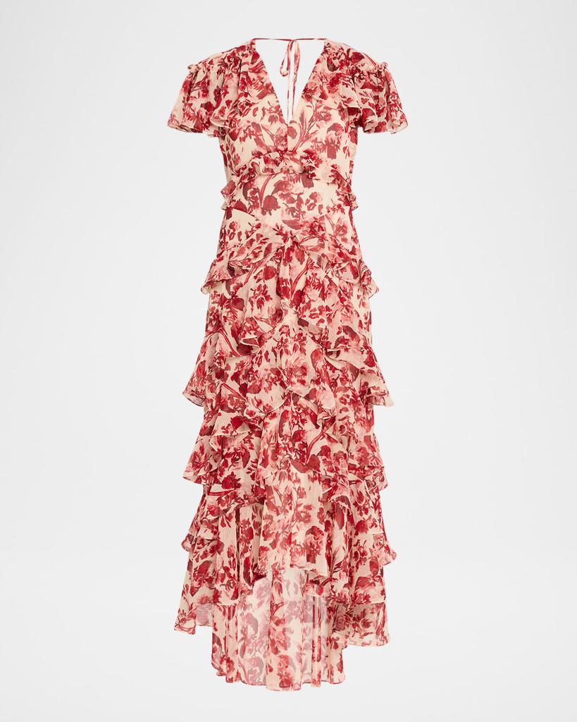 Cinq a Sept Tatum Floral Ruffled Maxi Dress