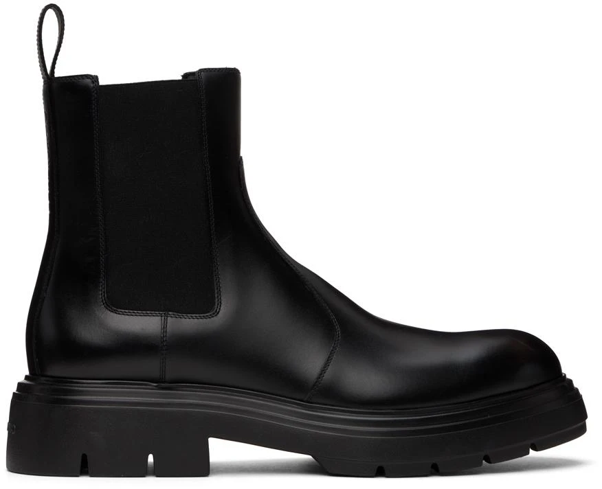 Salvatore Ferragamo Black Embossed Chelsea Boots 1