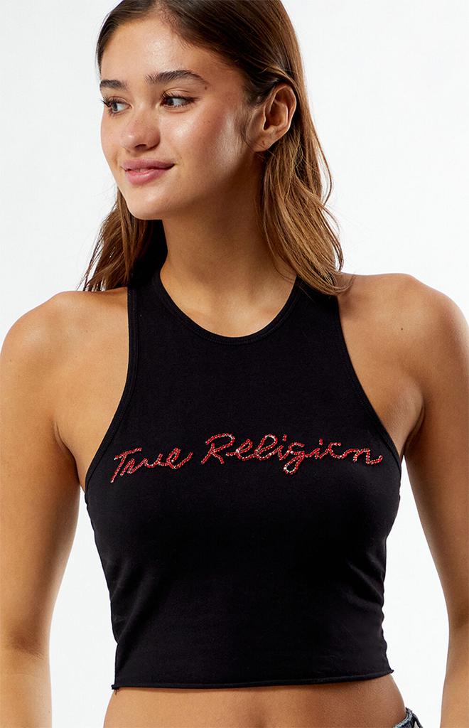 True Religion Crystal Cropped Tank Top