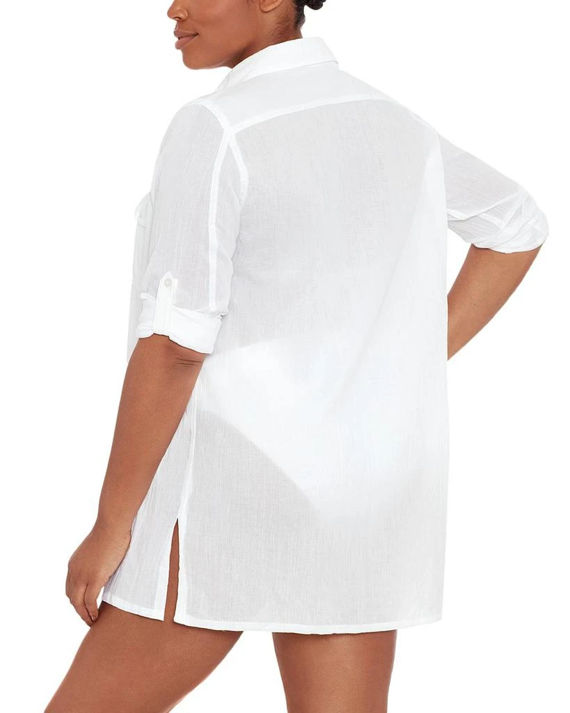 Ralph Lauren Crushed Cotton Camp Shirt Swim Cover-Up 3