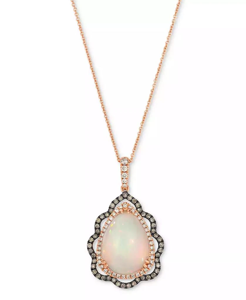 Le Vian Neopolitan Opal (3-1/2 ct. t.w.), Nude Diamond (1/4 ct. t.w.) & Chocolate Diamond (1/3 ct. t.w.) Pendant 20" Necklace in 14k Strawberry Gold 1