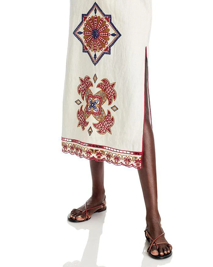 Farm Rio Marys Tiles Off White Richilieu Sleeveless Midi Dress 6