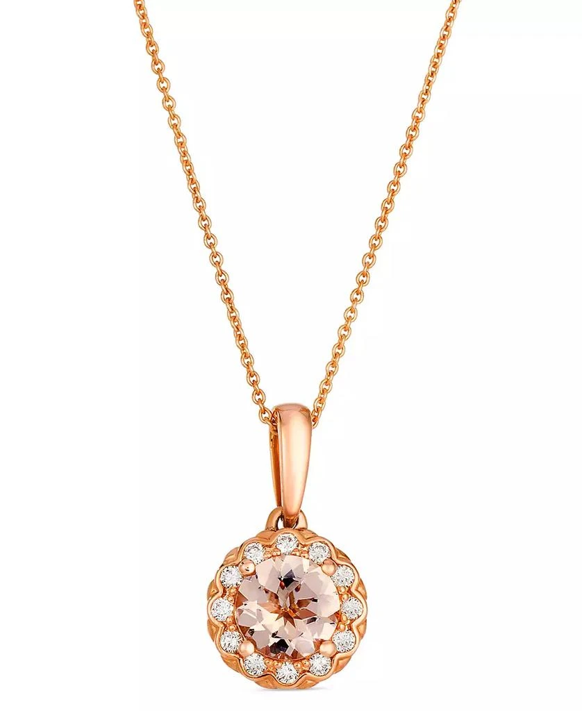 Le Vian Morganite (.88 ct. t.w.) and Vanilla Diamond Pendant Necklace (.16 ct. t.w.) in 14k Strawberry Gold 1