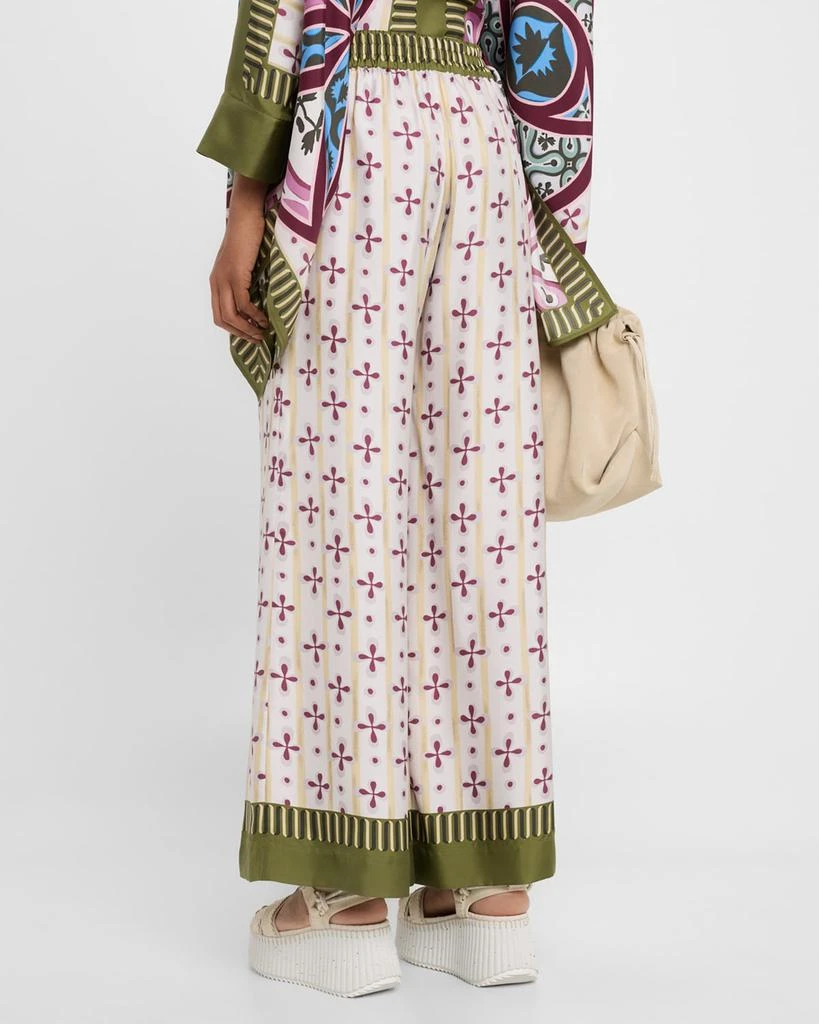 LA DOUBLE J Printed Silk Wide-Leg Palazzo Pants 3