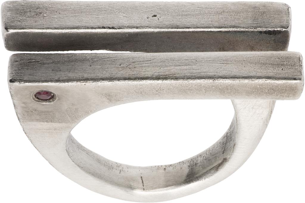 Title of Work Double Bar Ruby Ring