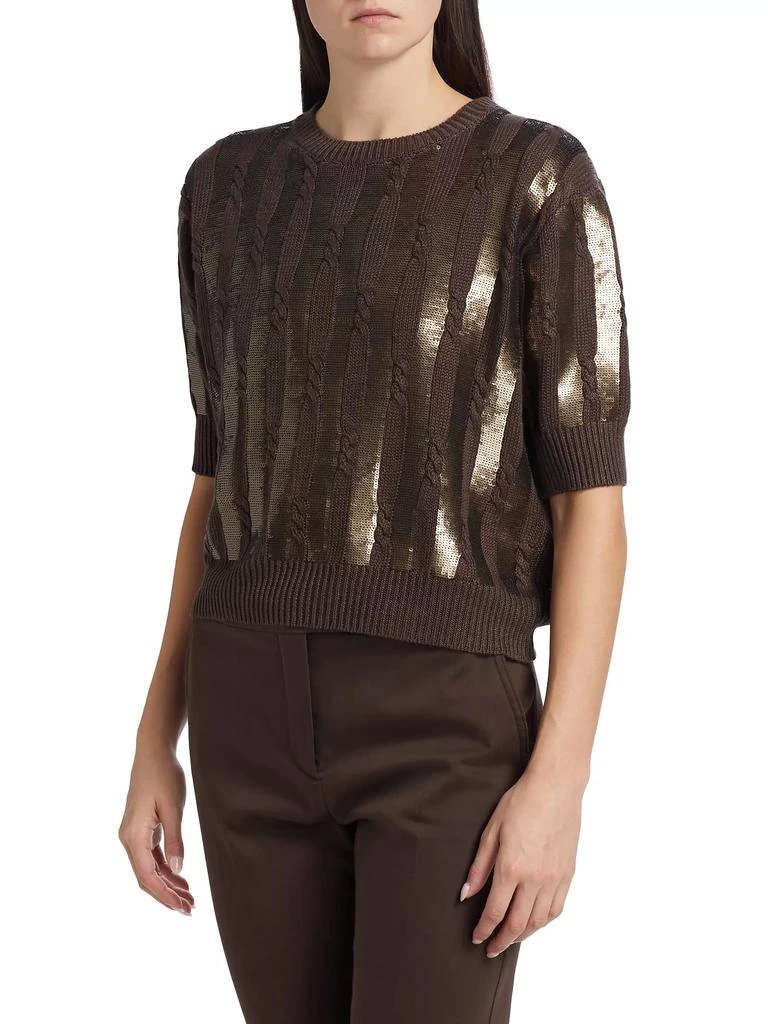 Max Mara Empoli Sequin-Striped Knit Sweater 4