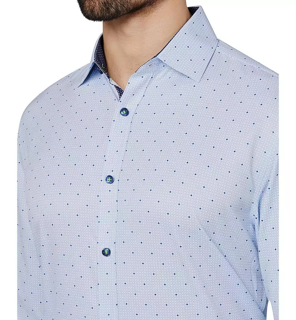 Society of Threads Men's Regular Fit Non-Iron Geo Print Performance Dress Shirt 3