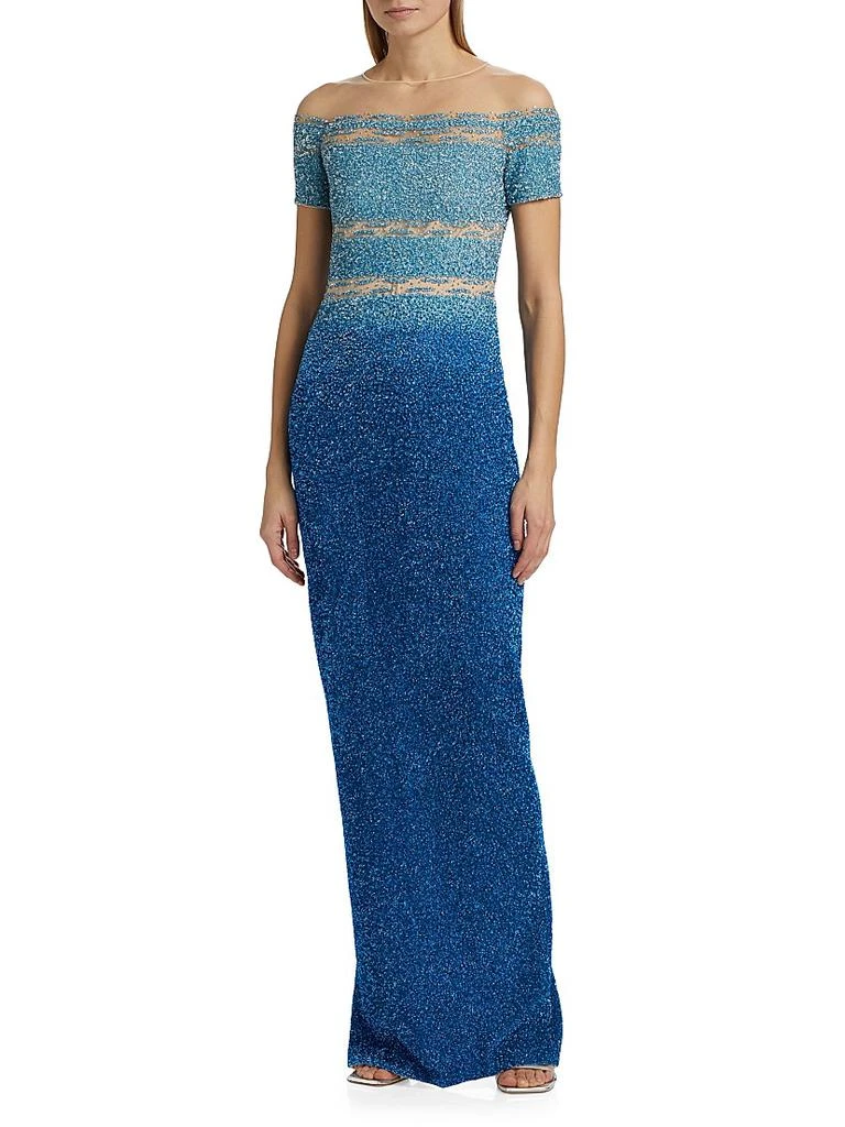 Pamella Roland Sequined Ombré Gown 3
