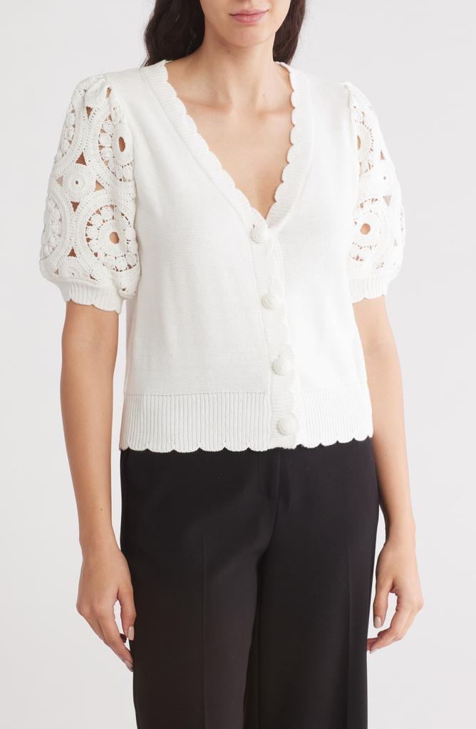 Design History Short Sleeve Cardigan
