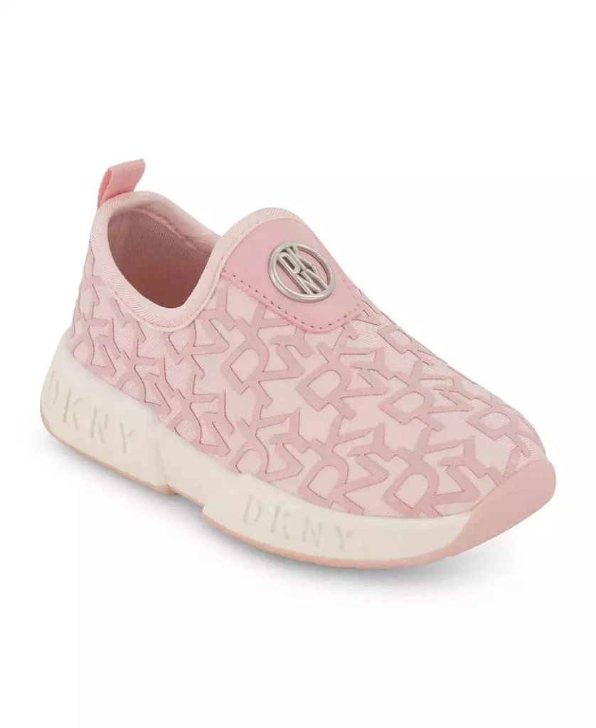 DKNY Toddler Girls All Over Logo Slip On Sneakers 1