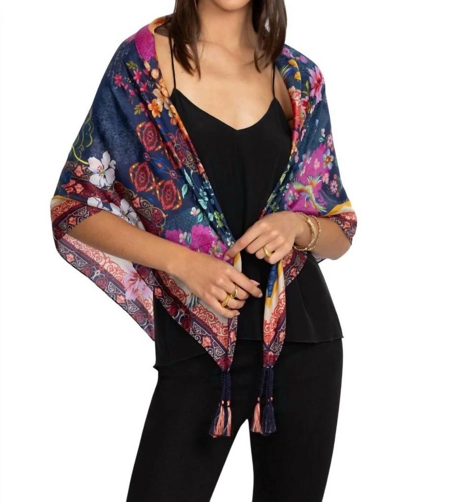 Johnny Was Women's Silk Scarf In Dreamer Blu 2