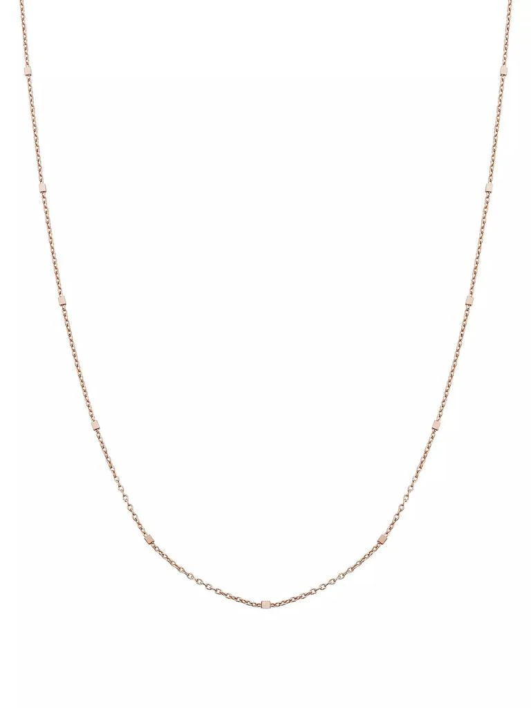 Oradina 14K Rose Solid Gold Grace Chain Necklace 1