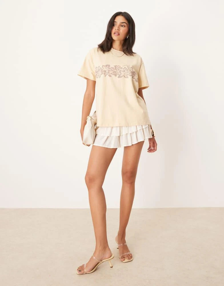 open lace back dress Oversized T Shirt Dress With Script Love Slogan In Black main image 0