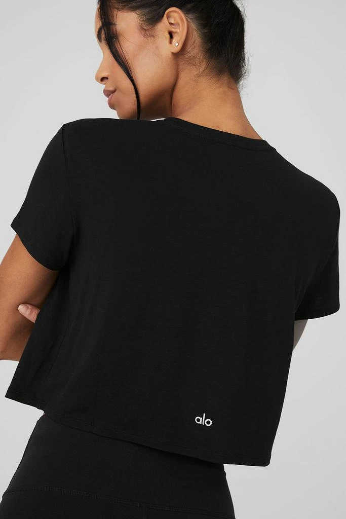 Alo Cropped All Day Short Sleeve - Black 4