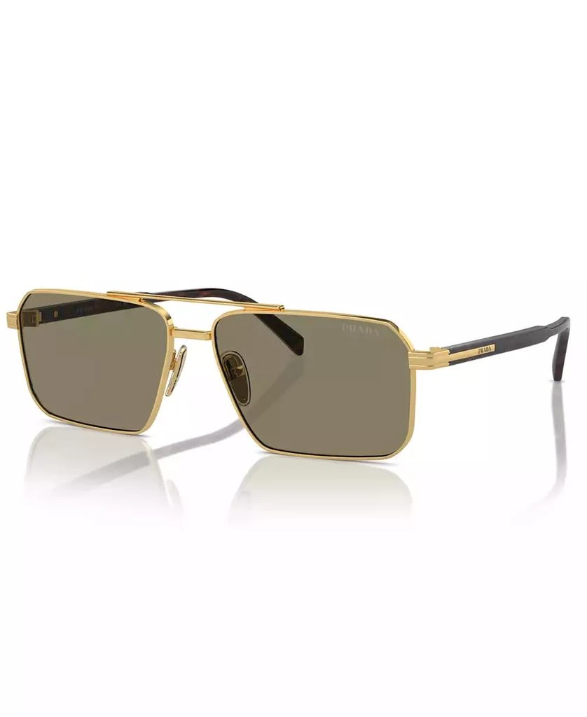 Prada Iconic Plaque Rectangle Men's Sunglasses, PR A57S 1