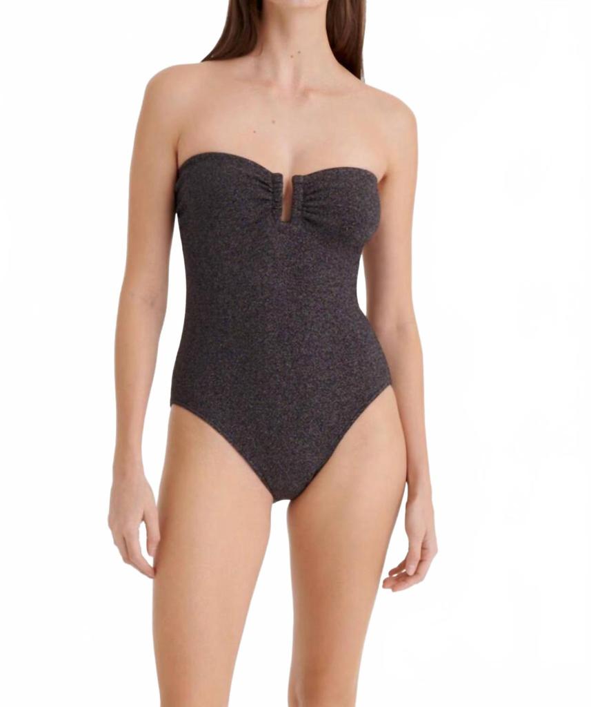 ERES Scintillant Bustier One Piece In Noir Lurex