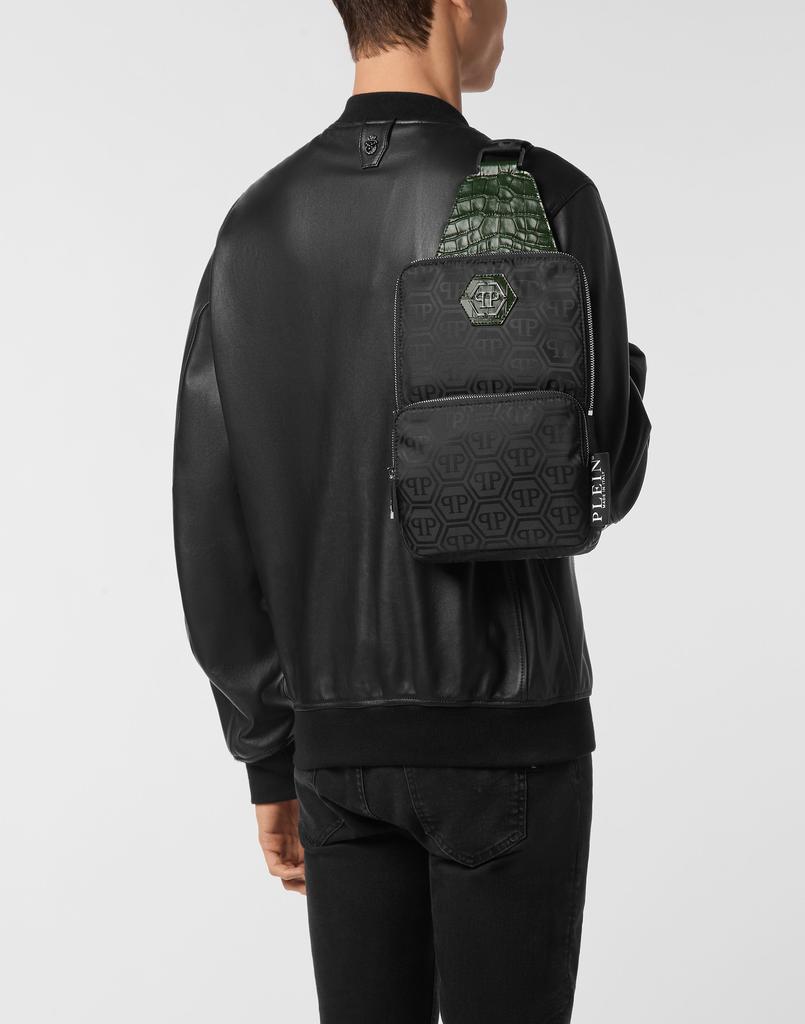 Philipp Plein Nylon and Leather Cross-Body Monogram