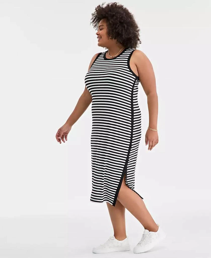 On 34th Trendy Plus Size Striped Tank Midi Dress, Exclusively at Macy's 3